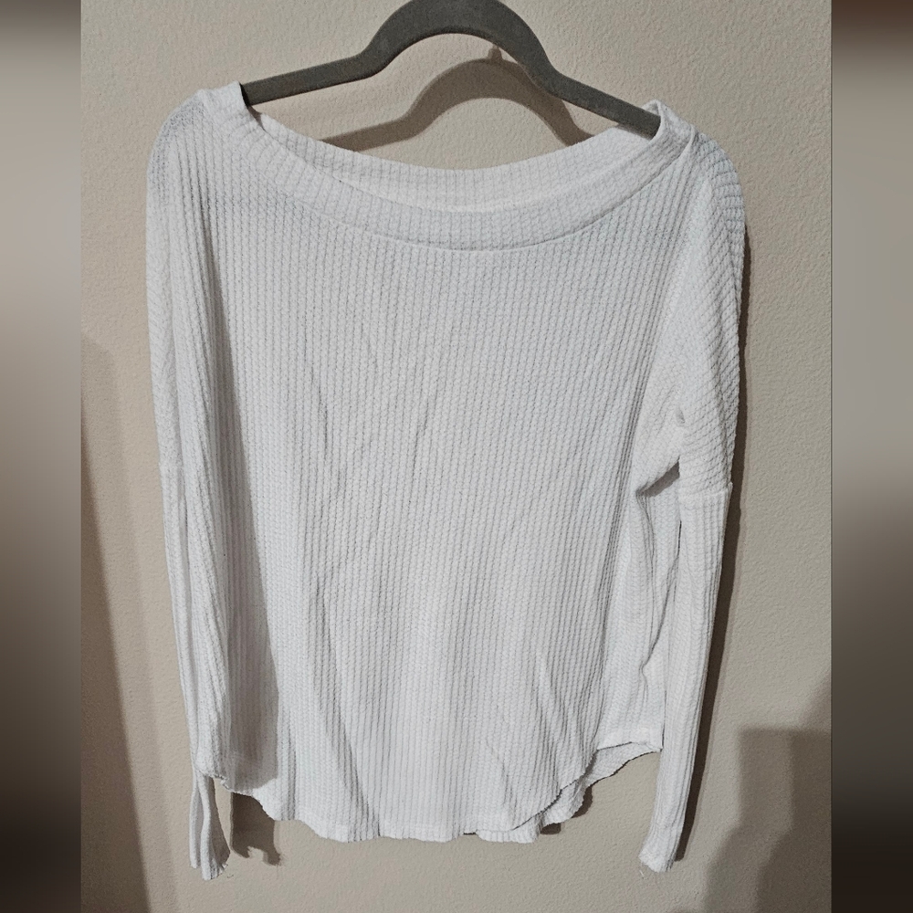 Aeropostale Cream Waffle Knit Top